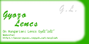 gyozo lencs business card